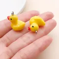 Two cute yellow resin little duck charms for DIY jewelry making and keychain accessories - Large Yellow Resin Duck (27565) / 1 Piece (21x13.5x19mm) / Yellow