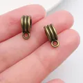 Antique bronze retro pattern bail spacer for DIY bracelet and necklace jewelry - Three-Line Bail (20669)