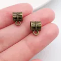 Antique bronze patterned bail beads for DIY jewelry making bracelets and necklaces - Dot Pattern Bail (20670)