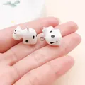 Kleine witte hars spookbedeltjes met zwarte stippen voor doe-het-zelf knutselwerk - 1 Stuk (15x8x9mm)
