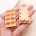 Cute DIY resin egg tray pendant in peach color for keychain and bag accessory craft - Orange Yellow Resin Egg Tray (27571) / 1 Piece (40x21x11mm) / Orange