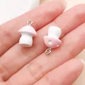 Cute 3D pink and white resin mushroom charms for handmade DIY jewelry accessories. - Little Mushroom (17194) / 1个装 (11x17mm) / Pink
