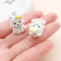 Cute white cartoon dog 3D pendants for DIY keychain and bag charm accessories - Westie (27730)