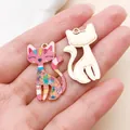 Colorful floral cat enamel charms for DIY jewelry making bracelets earrings - Zinc Alloy Fox Cat (22651)
