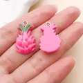 Colgantes de resina con forma de fruta del dragón para joyas y llaveros de bricolaje. - Pitaya Simulada (24383)