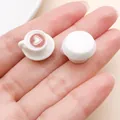 Miniature resin coffee cup charm with heart latte art pattern for DIY crafts - White Double-Layer Latte Art Coffee (23957)