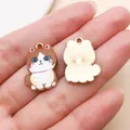Cute cartoon cat enamel charm pendant for DIY keychain earrings and jewelry making - Enamel Printed Sitting Cute Cat (27760) / 1 Piece/Pack (21x14mm) / Brown