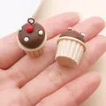 Miniature chocolate resin cupcake charm pendant for DIY bracelets and handmade keychains - Cupcake (24089)