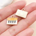 Pendentifs synthétiseur musical en émail pour création de bijoux DIY, finition doré - Piano en Émail (19464) / 1 pièce (13x15mm) / Jaune