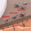 Macro detail showing silver half-hole eye pins in 3x6mm, 4x7mm, and 5x7mm sizes - 3x6mm (Pin Thickness 0.6mm) / Copper Plated White Gold