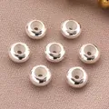 Cuentas de posicionamiento de cobre chapadas en plata con núcleo de silicona para joyas. - Cobre Chapado en Plata (T45) / 6mm (1 Pieza)
