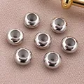 Cuentas de posicionamiento de silicona plateada premium para crear joyas ajustables DIY - Cobre Chapado en Platino (T535) / 6mm (1 Pieza)
