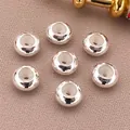 Cuentas de posicionamiento de cobre plateado con insertos de silicona para joyas - Cobre Chapado en Plata (T47) / 7mm (1 Pieza)