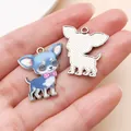 Adorable colgante de aleación de chihuahua azul para pulseras y collares de joyería DIY - Chihuahua Azul (27657)