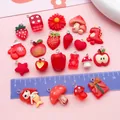 Collection of red resin charms for DIY jewelry with ruler for scale reference - Big Red Mixed Set (SN1684) / 20 Pieces Set