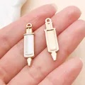 Vergoldeter Emaille-Anhänger Spritze für DIY-Schmuck mit medizinischem Thema - Weiße Emaille-Spritze (12005) / 1 Stück