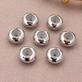 Cuentas espaciadoras de cobre plateado con núcleo de silicona para joyería artesanal DIY - Cobre Chapado en Platino (T536)