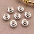 Cuentas de posicionamiento de cobre plateado pulido con inserciones de silicona DIY - Cobre Chapado en Plata (T49)