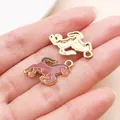 Roze en bruine emaille paard hanger voor doe-het-zelf sieraden met gouden rand - Bruine KC goud zinklegering pony