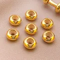 Cuentas espaciadoras de cobre chapado en oro de 18k con silicona para joyería DIY - Cobre Bañado en Oro de 18K (T50)