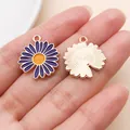 Purple daisy enamel pendants for DIY handmade jewelry accessories craft supplies - Open Sunflower (12065) / 1 Piece (18x20mm) / Purple