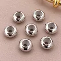 Cuentas de tope de silicona plateadas para joyería DIY y ajuste de pulseras. - Cobre Chapado en Platino (T537)