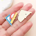 Colorful Study Hard enamel charm for DIY graduation jewelry making and keychains - Blue Study hard Triangle Ruler (27448) / 1 Piece (22x27mm)