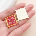 Alloy-Anhänger für den Abschluss mit Glücksmotiv und chinesischen Schriftzeichen - Höchste Auszeichnungen (27437) / 1 Stück (27x24mm) / Rot