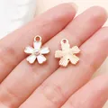 Handgemaakte witte emaille bloem hanger met parel voor DIY sieraden maken en ontwerp - Druppelolie Sakura Parel (12079)