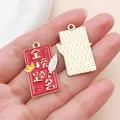Roter und goldener 'Erfolg' Legierungsanhänger für DIY-Abschlussgeschenk-Schmuck - Akademischer Erfolg (27438) / 1 Piece (30x19mm) / Rot