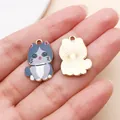 Cute grey cat oil drop enamel charm pendant for DIY jewelry making and craft accessories - Enamel Printed Sitting Cute Cat (27762) / 1 Piece/Pack (21x14mm) / Gray