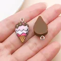 Cute chocolate resin ice cream pendant charm for DIY jewelry making and keychains - Simulation Ice Cream (24463)