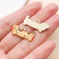 Cute enamel dachshund dog charm for DIY jewelry making, keychains and jewelry - Enamel Printed Walking Spotted Dachshund (27768) / 1 Piece/Pack (10x25.5mm) / Yellow