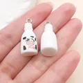 Miniature white milk bottle resin charms for DIY jewelry making and keychains. - Large Milk Bottle (23952) / 1 Piece (26.5x12x12mm)