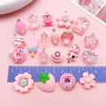 Pink resin pendants assortment with bear, flower, and dessert shapes for DIY jewelry - Light Pink Mixed Set (SN1692) / 20 Pieces Set