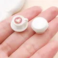Miniature white heart latte coffee cup resin charm for DIY jewelry and keychains - Heart Coffee (23957) / 1 Piece (11x16x15mm)