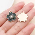 Exquisite black enamel cherry blossom sakura flower charms for DIY jewelry making projects - Cherry Blossom (14792)