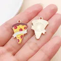 Handmade DIY alloy enamel pizza slice charm pendant with TRUE LOVE banner detail - Yellow Pizza Slice (24675) / 1 Piece (25x17x1mm)