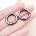 Zwei gunmetal-graue kreisförmige Feder-O-Ringe für DIY-Schmuck und Schlüsselanhänger - 20mm (Innendurchmesser 13mm) / Gunmetal