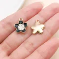 Elegant black and white enamel cherry blossom charms for DIY earring and bracelet making - Small Daisy (19628)