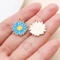 Meerblauwe madeliefje emaille bedel voor DIY sieraden maken - Chrysant (14778)