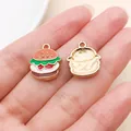 Miniature burger charm pendant made of alloy for creative DIY jewelry making projects - Coffee Burger (24685)