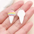 Colorful ice cream cone resin charm pendant for DIY jewelry making and keychain accessories - Ice Cream (24568) / 1 Piece (27x14x7mm)