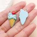 Sweet light blue ice cream cone resin charm for DIY earring and bracelet making - Strawberry Ice Cream Cone (24545)