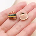 Detailed miniature hamburger alloy drip oil enamel charm for DIY jewelry making! - Brown Burger (24698)