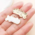Pendentif note de musique plaqué or avec émail blanc pour la création de bijoux DIY - Plaque de Lettre MUSIC (27240) / 1 Pièce (14x28mm) / Blanc