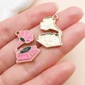Breloque émaillée gramophone rose vintage pour la création de bijoux - Gramophone (27243) / 1 Pièce (24x17mm) / Rose rosé
