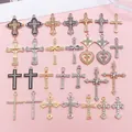 Sammlung verschiedener Strass-Kreuzanhänger für DIY-Schmuck in Gold und Silberfarben. - Strass Kreuz 30 Stile Set (SN1655) / Set mit 30 Designs (jeweils 1)
