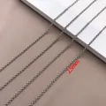 Close-up detail of 2.5mm stainless steel woven link chain necklace. - 1x2.5x2.5mm (1 Meter) / Silver