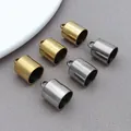 Detailed view of gold and silver stainless steel tassel end caps for DIY jewelry making - Bucket Weight Style (T3171)